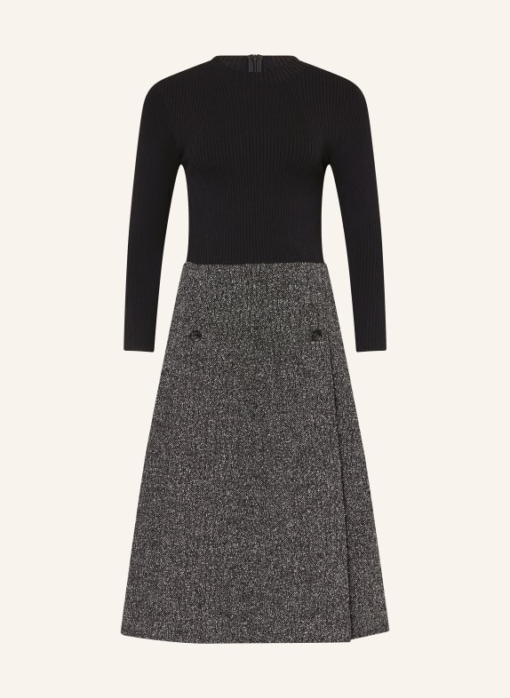 TED BAKER Sukienka EKAAD z mieszanki materiałów z rękawami 3/4 CZARNY / BIAŁY