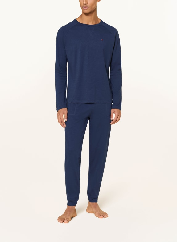 TOMMY HILFIGER Pyjamas MÖRKBLÅ / VIT
