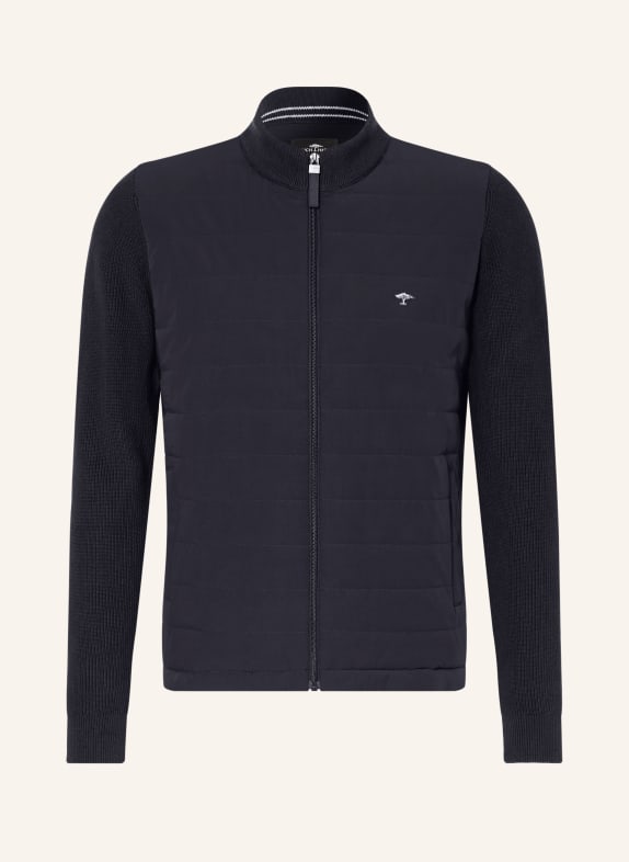 FYNCH-HATTON Strickjacke im Materialmix DUNKELBLAU