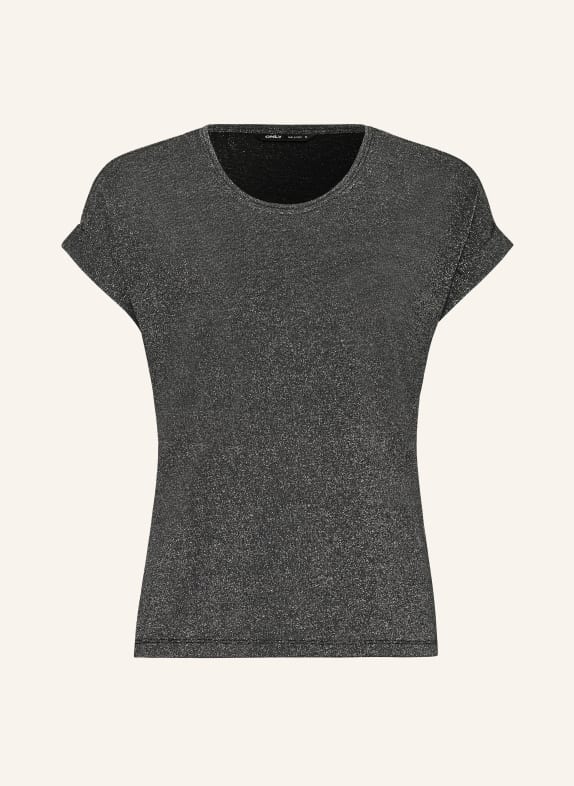 ONLY Tričko s třpytivou nití ČERNÁ / STŘÍBRNÁ