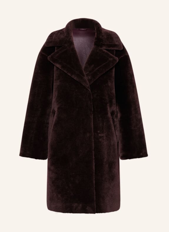 mavi Kunstfell-Mantel DUNKELBRAUN