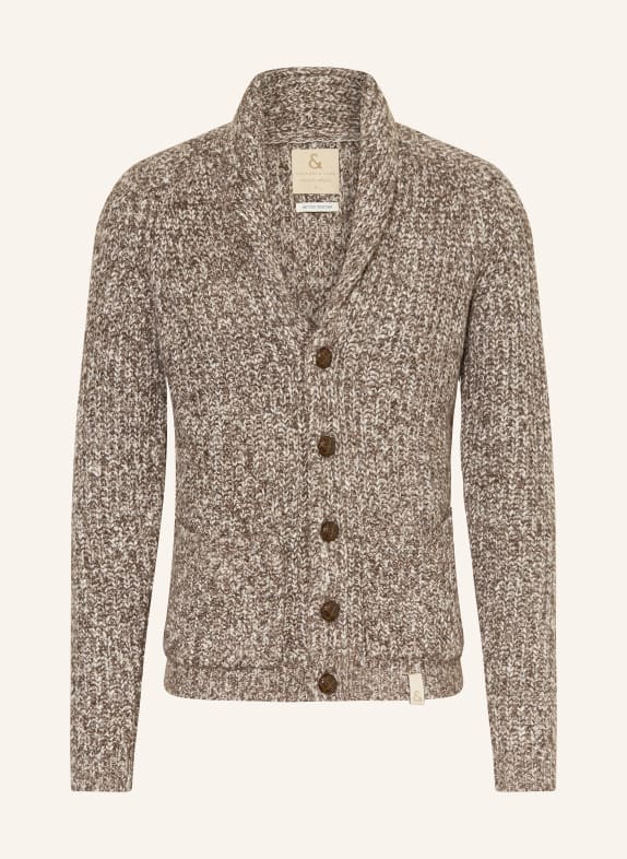 COLOURS & SONS Strickjacke BRAUN / WEISS