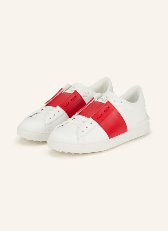 VALENTINO GARAVANI Sneaker OPEN WEISS / ROT