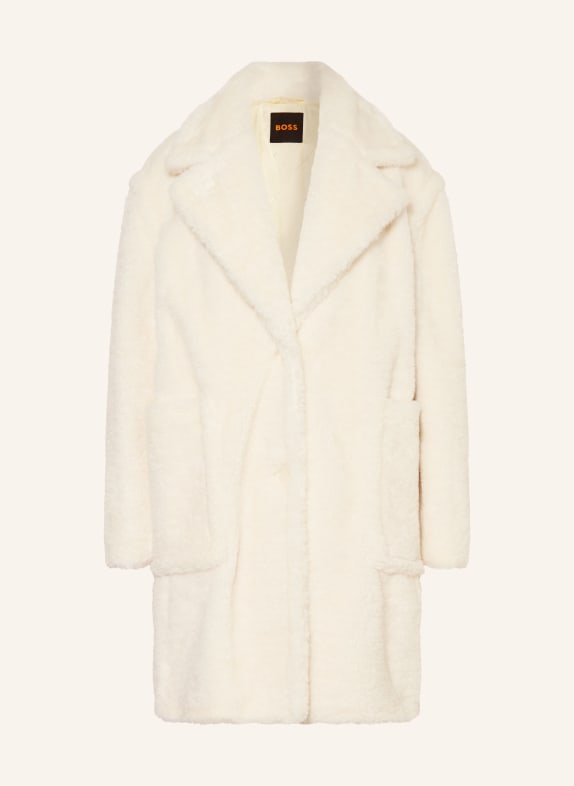 BOSS Teddyfell-Mantel CATEDY WEISS