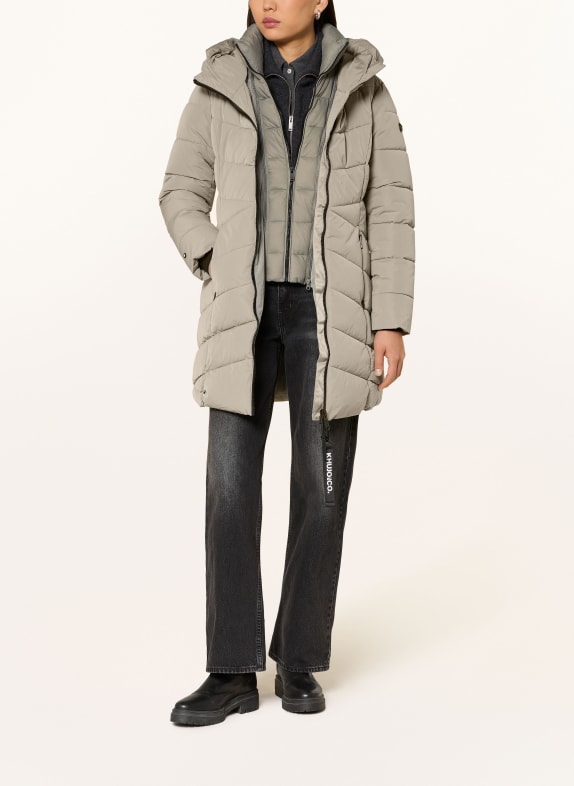 khujo DIER quilted coat with detachable collar GRAY