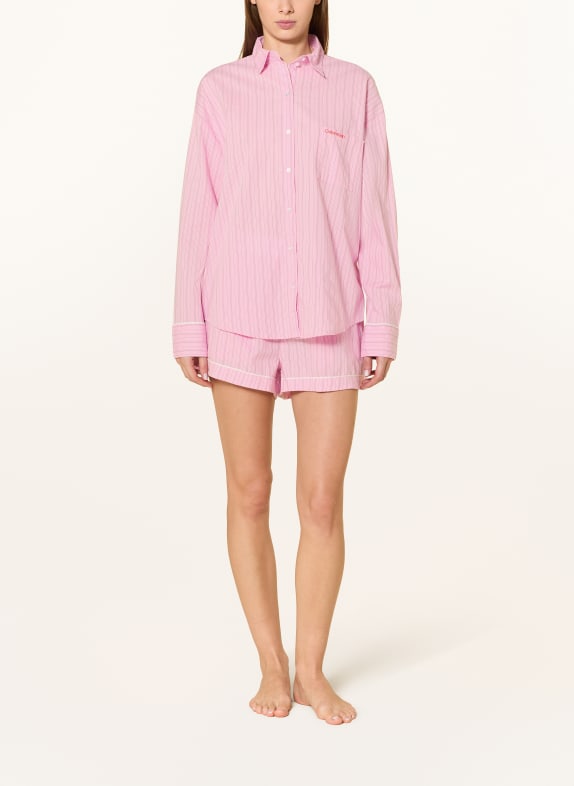 Calvin Klein Shorty-Schlafanzug ROSA / DUNKELGRAU