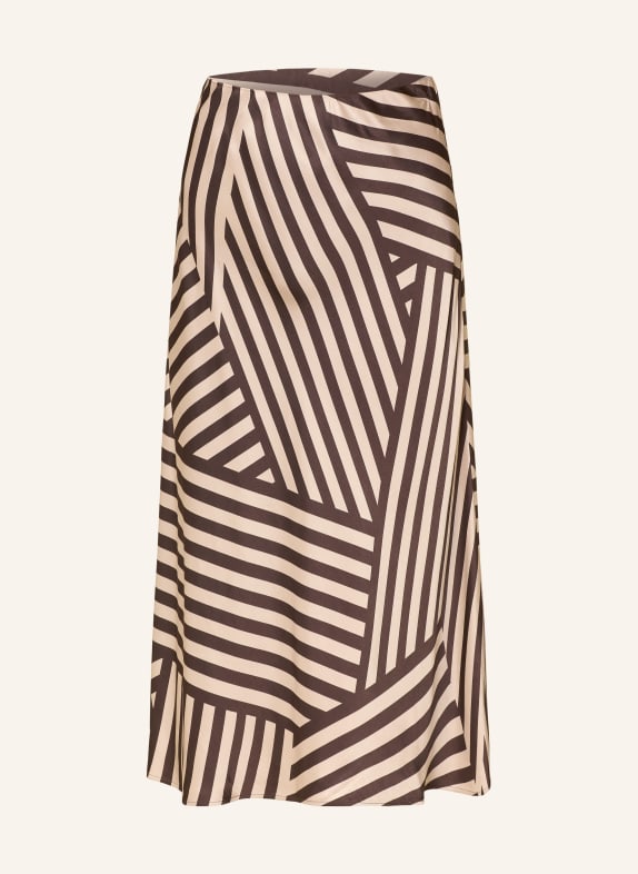 comma Spódnica satynowa KREMOWY / CIEMNOBRĄZOWY