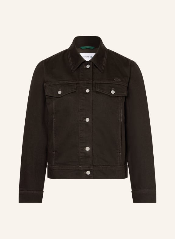 LACOSTE džínová bunda TMAVĚ HNĚDÁ