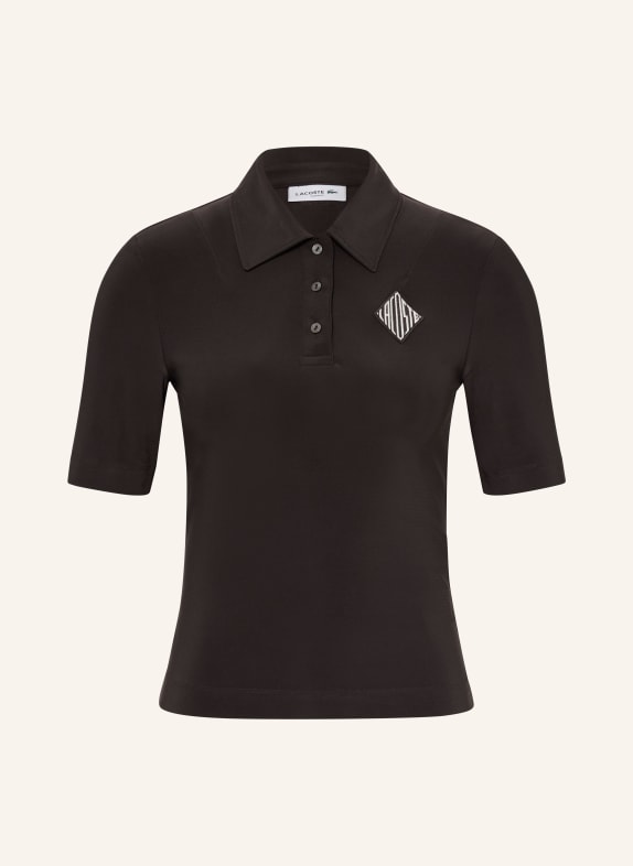 LACOSTE Jerseyové polo tričko TMAVĚ HNĚDÁ