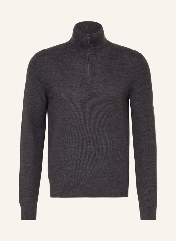 RALPH LAUREN PURPLE LABEL Piqué-Troyer DUNKELGRAU