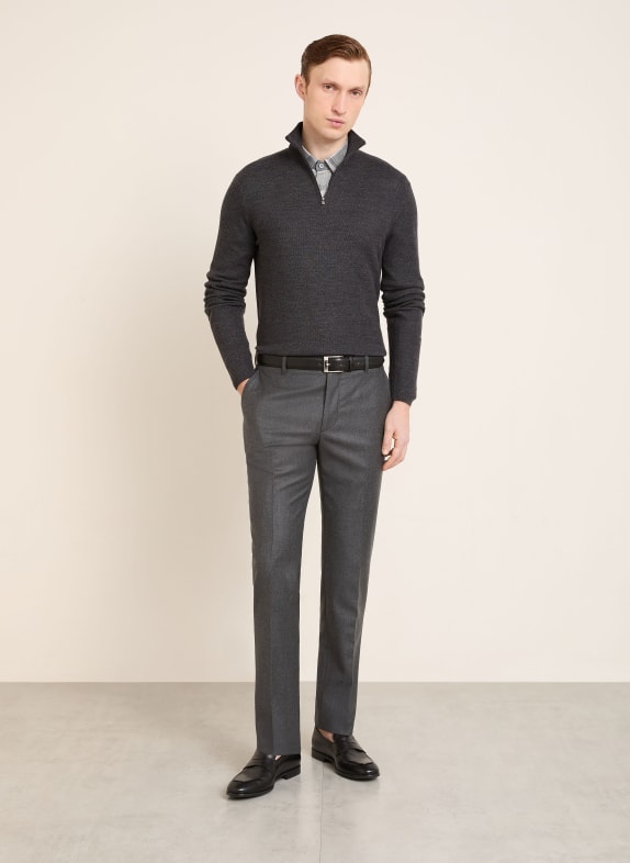 RALPH LAUREN PURPLE LABEL Piqué-trui DONKERGRIJS