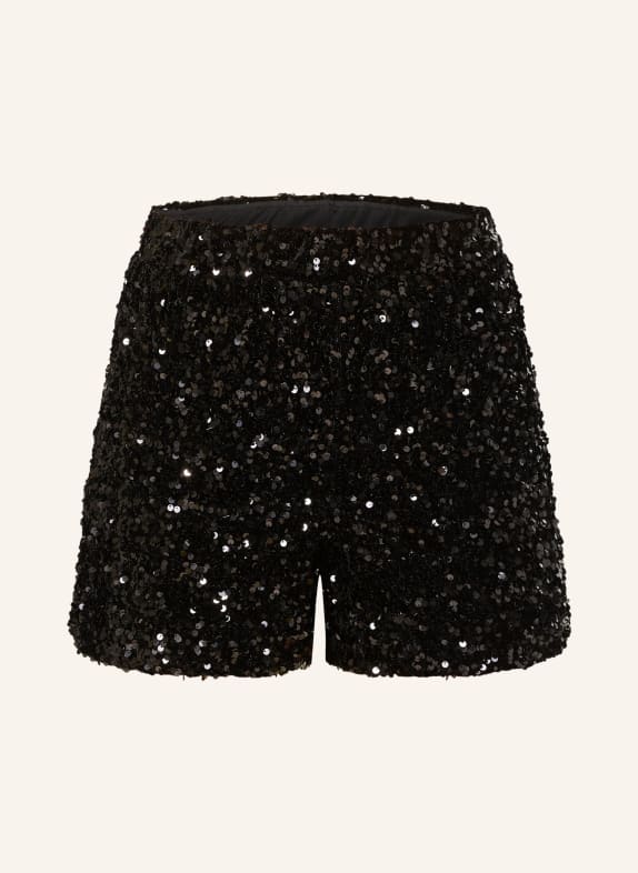 ONLY Samtshorts mit Pailletten SCHWARZ