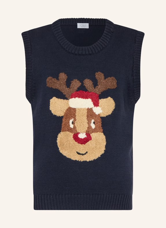 HUST and CLAIRE Pullunder HCPRINCO DUNKELBLAU / BRAUN / ROT