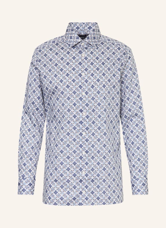 OLYMP Koszula Luxor o nowoczesnym kroju NIEBIESKI / CIEMNOBRĄZOWY / BIAŁY