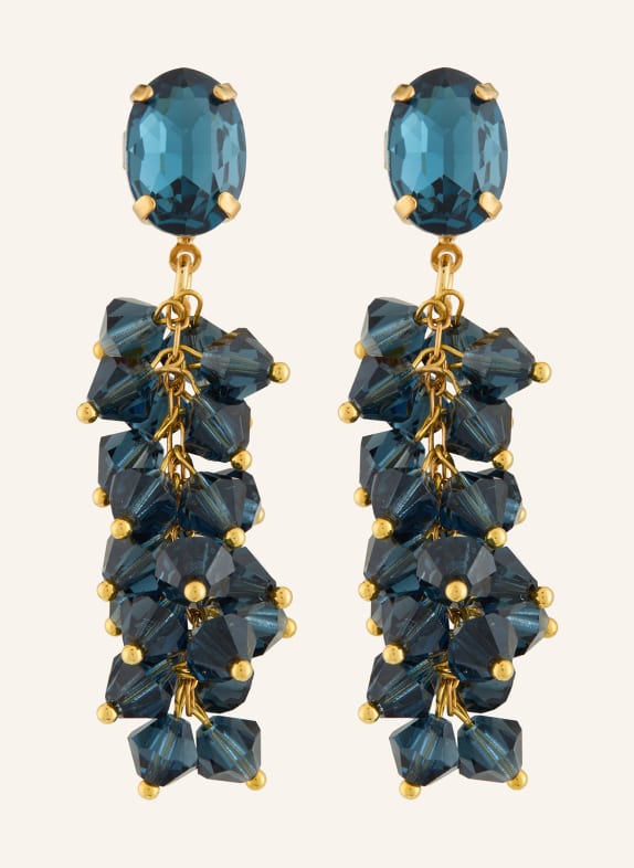 Seenberg Wiszące kolczyki GRANATOWY / ZŁOTY