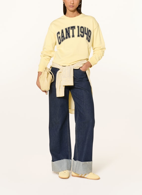 GANT sweatshirt GEEL / DONKERBLAUW