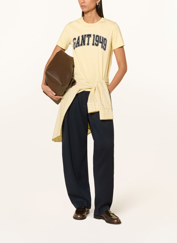 GANT T-shirt GEEL / DONKERBLAUW