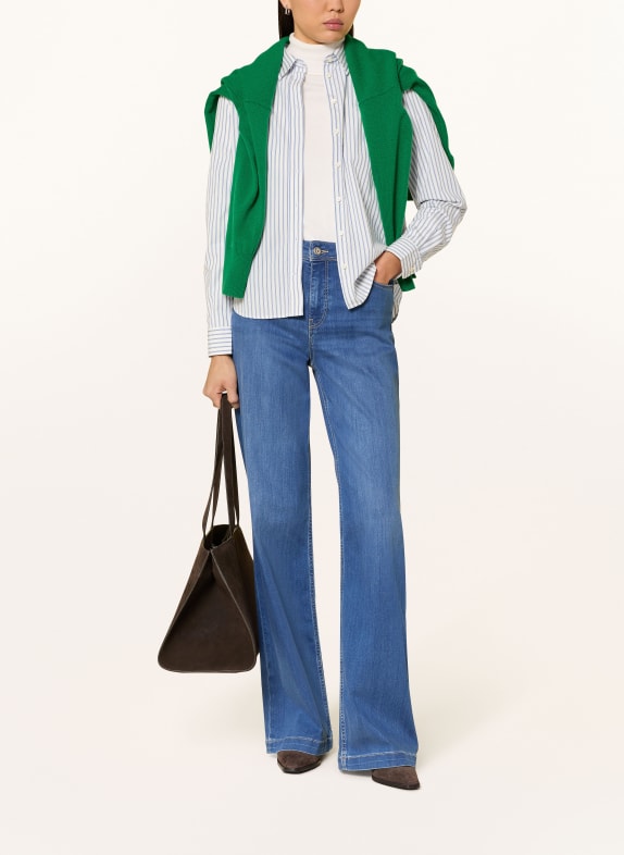 GANT overhemdblouse WIT / LICHTBLAUW