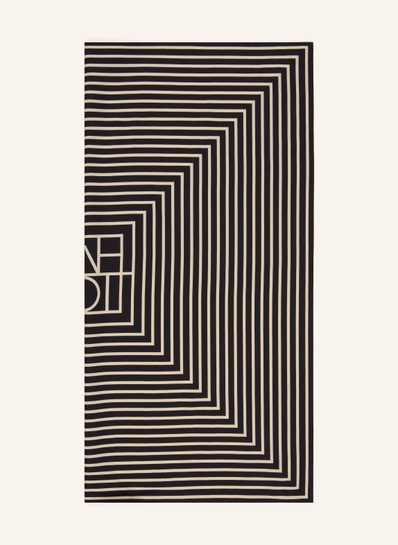 TOTEME Hedvábný šátek ČERNÁ / BÉŽOVÁ