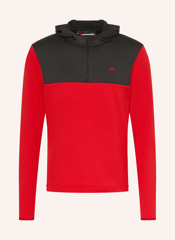 J.LINDEBERG Bluza z kapturem funkcjonalna CZERWONY / CZARNY