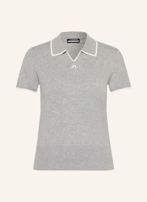 J.LINDEBERG Funktions-Poloshirt GRAU / WEISS
