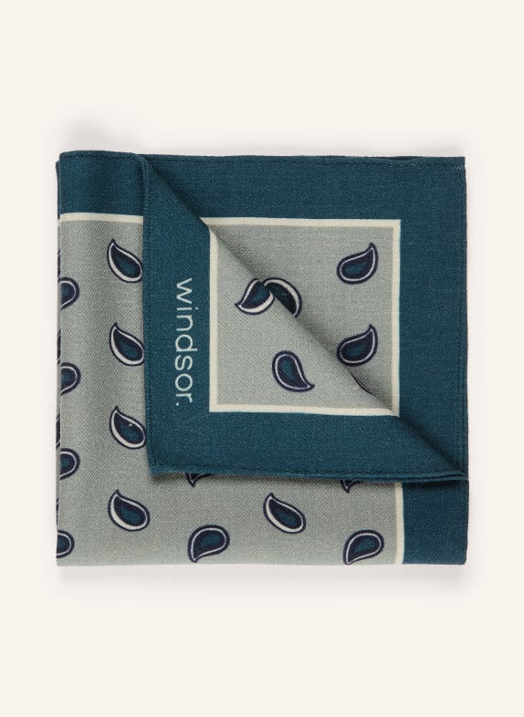 windsor. pocket square LIGHT GREEN / TEAL