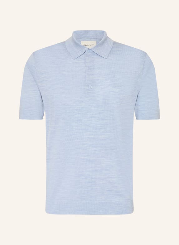 GANT Strick-Poloshirt Regular Fit aus Merinowolle HELLBLAU