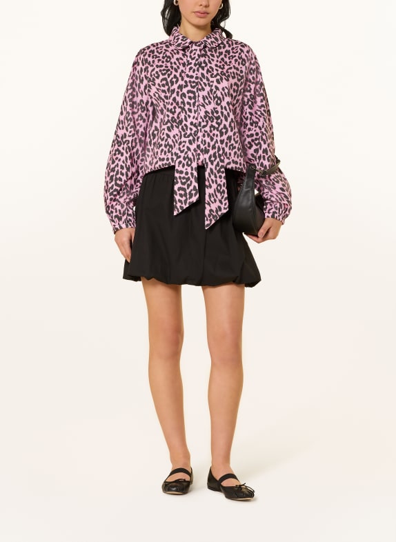 lollys laundry Overhemdblouse ELLIELL met afneembare strik ROZE / ZWART