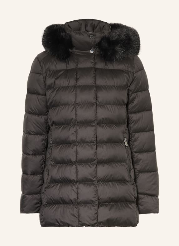 FUCHS SCHMITT Steppjacke mit Kunstfell und abnehmbarer Kapuze SCHWARZ