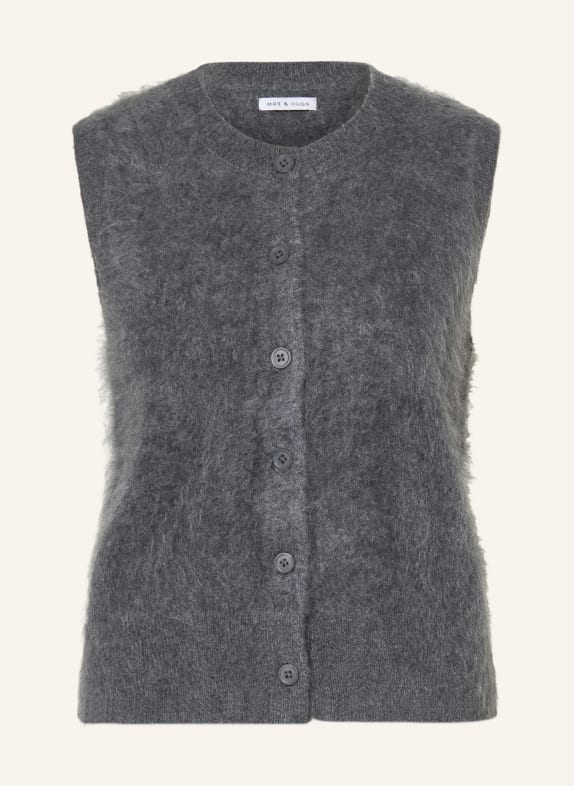 MRS & HUGS Dzianinowe wdzianko z kaszmiru SZARY