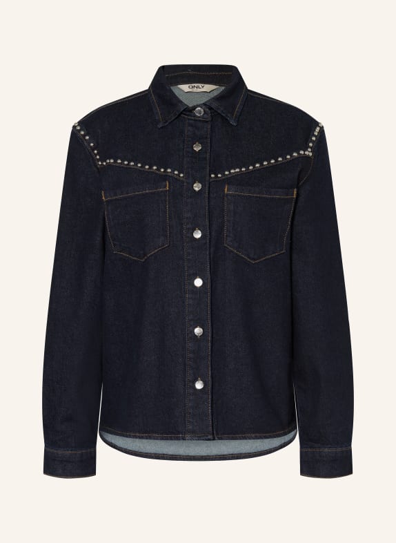 ONLY Džínová košile s cvočky TMAVĚ MODRÁ