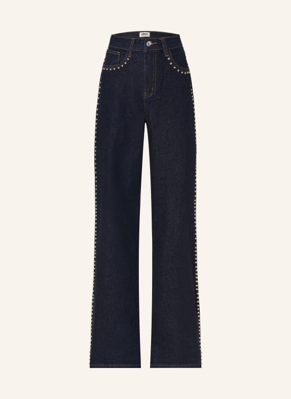 ONLY Wide Leg Jeans HOPE mit Schmucksteinen DARK BLUE DENIM