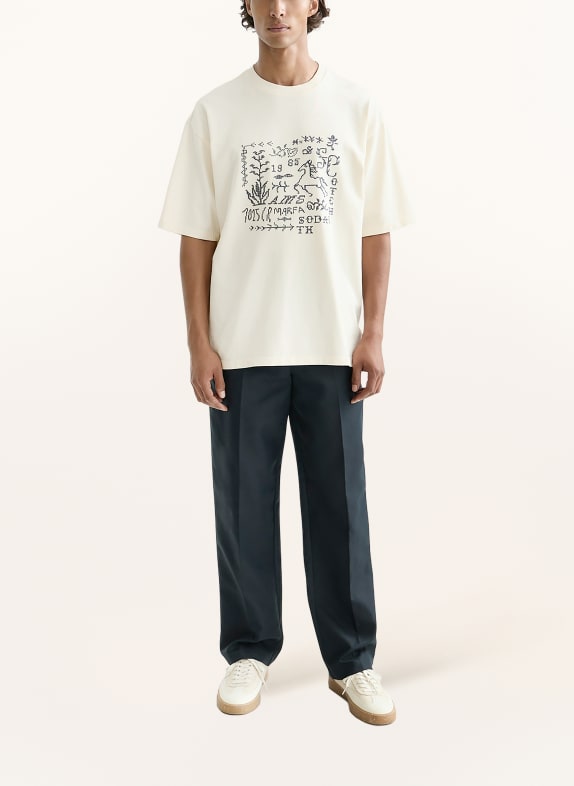 SCOTCH & SODA T-shirt ECRU / DONKERBLAUW