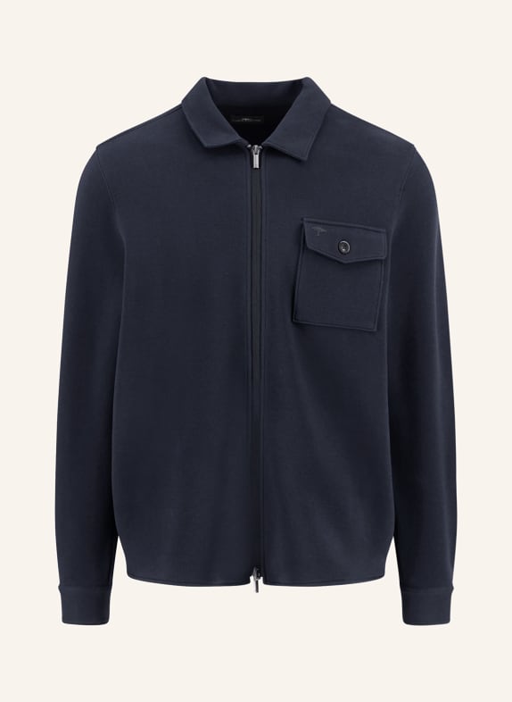 FYNCH-HATTON Pique-Overjacket DUNKELBLAU