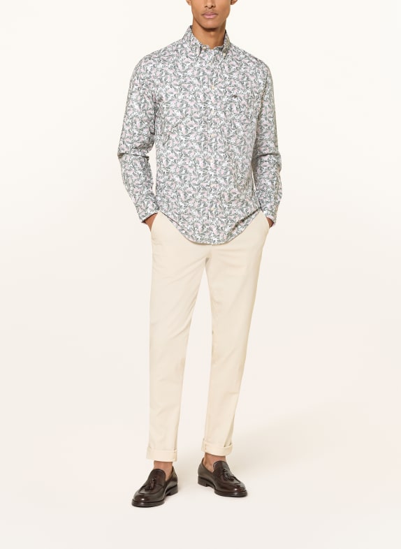 FYNCH-HATTON Overhemd Casual Fit GROEN / ROSÉ / WIT