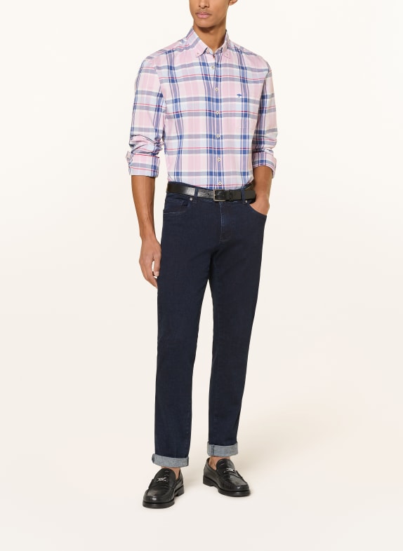 FYNCH-HATTON Overhemd Regular Fit ROZE / BLAUW / WIT