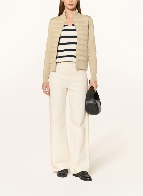 TOMMY HILFIGER Steppjacke im Materialmix HELLBRAUN