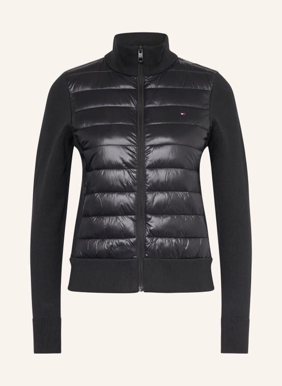 TOMMY HILFIGER Quilted jacket in a mix of materials BLACK