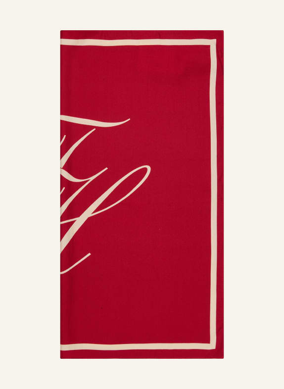 TOMMY HILFIGER Seidentuch ROT / BEIGE