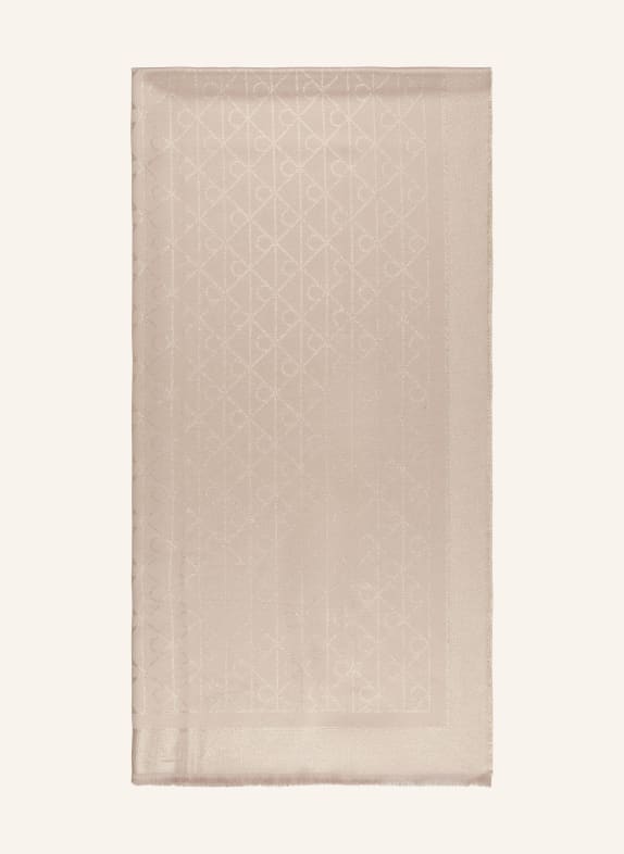 Calvin Klein Schal mit Glitzergarn BEIGE / GOLD