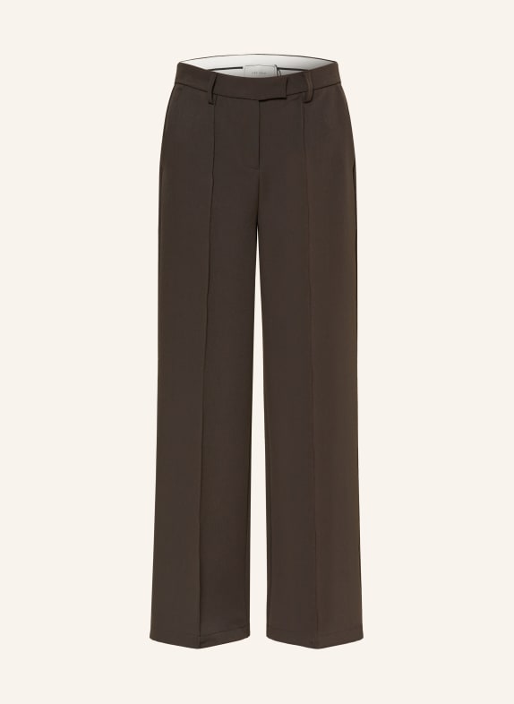 NEO NOIR Wide leg trousers SURY DARK BROWN