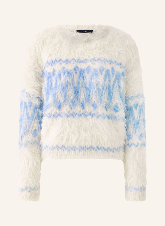 oui Pullover WEISS / HELLBLAU