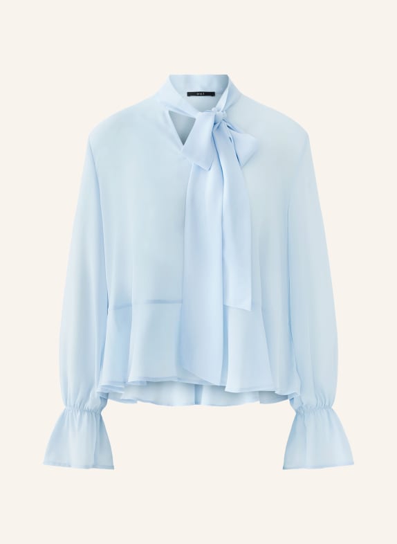 oui Bow blouse with ruffles LIGHT BLUE
