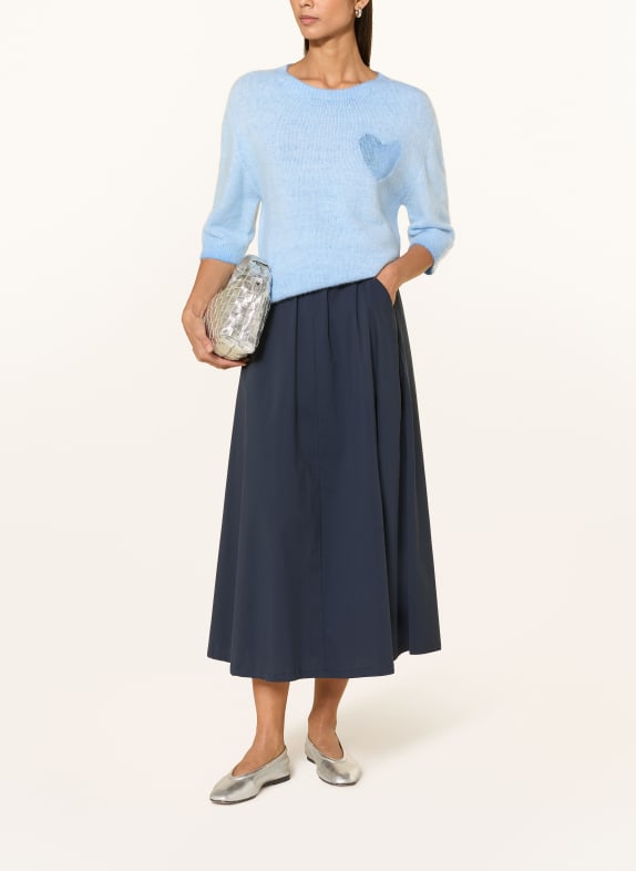 oui Pullover mit 3/4-Arm HELLBLAU