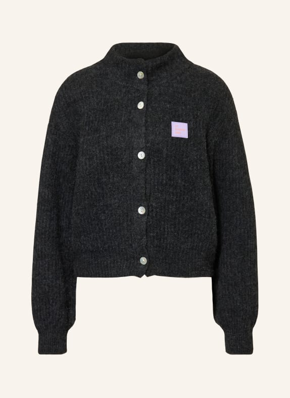 American Vintage Kardigan EAST z dodatkiem z alpaki CZIEMNOSZARY