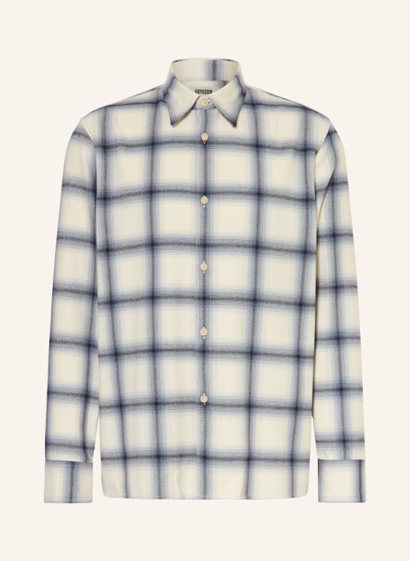 DRYKORN Flanellhemd GAUNT Comfort Fit CREME / HELLBLAU / DUNKELBLAU