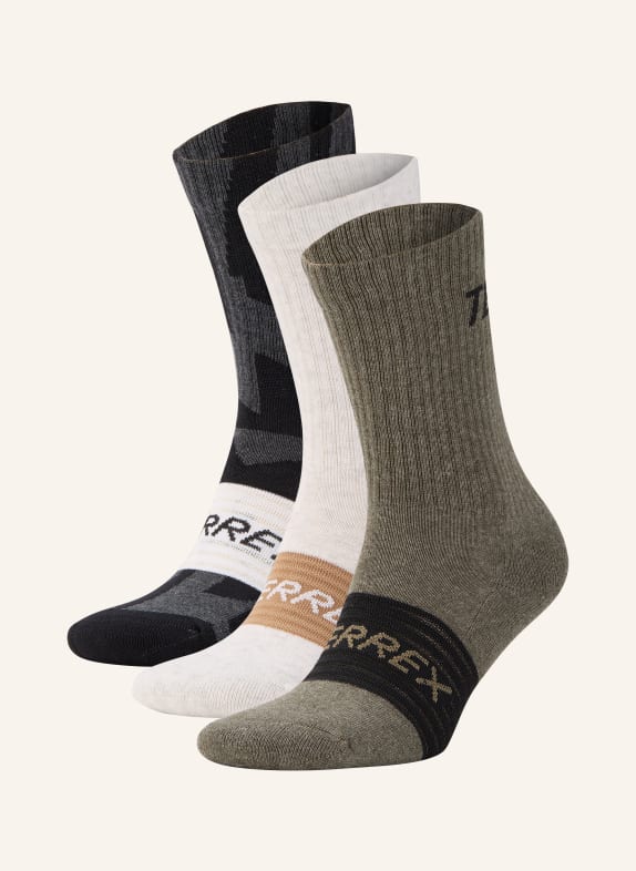 adidas TERREX 3er-Pack Trekking-Socken TERREX DUNKELGRAU / HELLGRAU / KHAKI