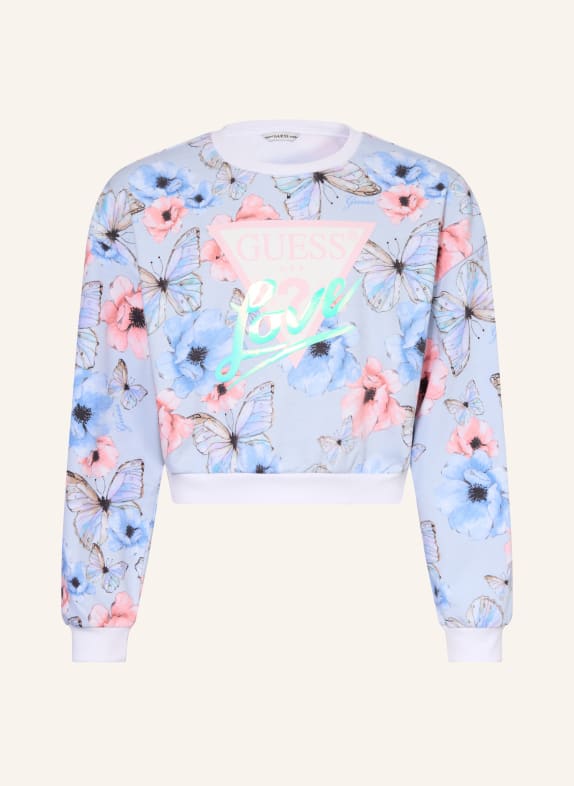 GUESS sweatshirt LIGHT BLUE / LIGHT RED / BLACK