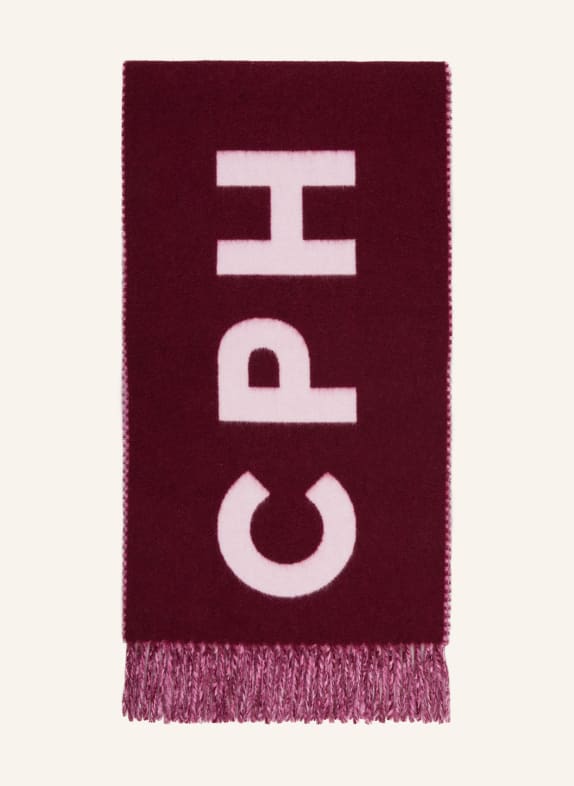 COPENHAGEN STUDIOS scarf DARK RED / LIGHT PINK / PINK