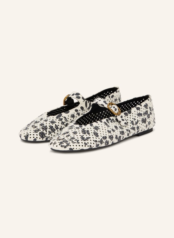 KURT GEIGER Ballet flats MAYFAIR with decorative gems WHITE / BLACK